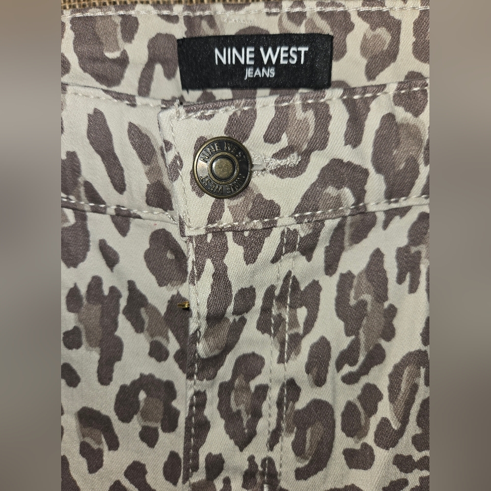 Women's Nine West Gramercy Skinny Ankle Animal Print Skinny Pants Size 8 - Picture 7 of 12